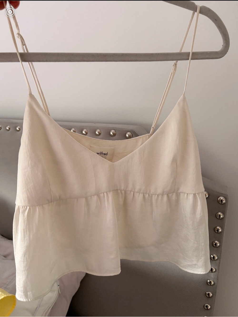 Aritzia wilfred Ivory Satin Camisole Top